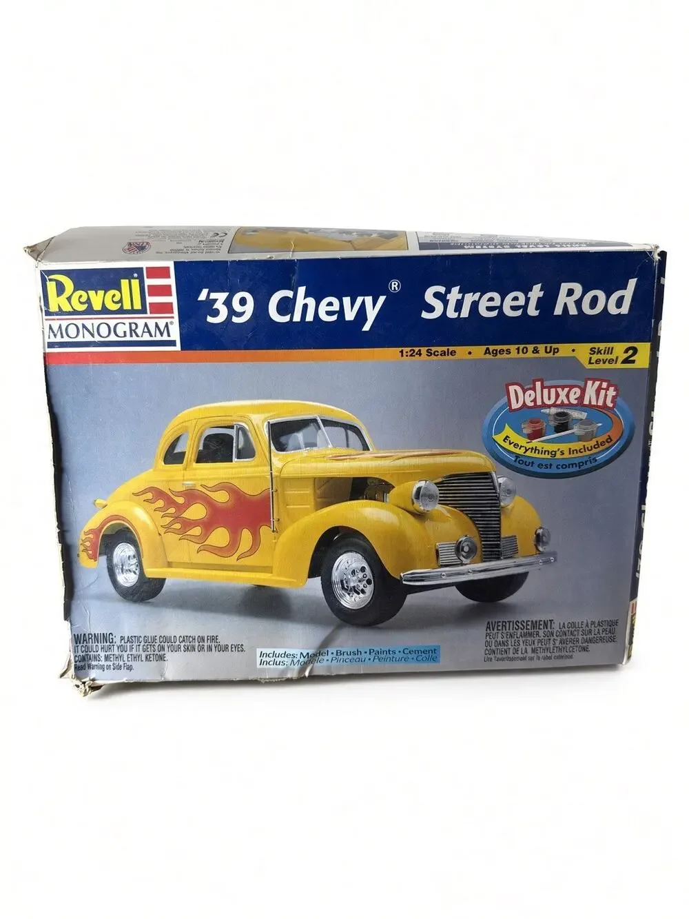 Revell Monogram 39 Chevy Street Rod 1:24 Model Kit 85-6640 Started As-Is